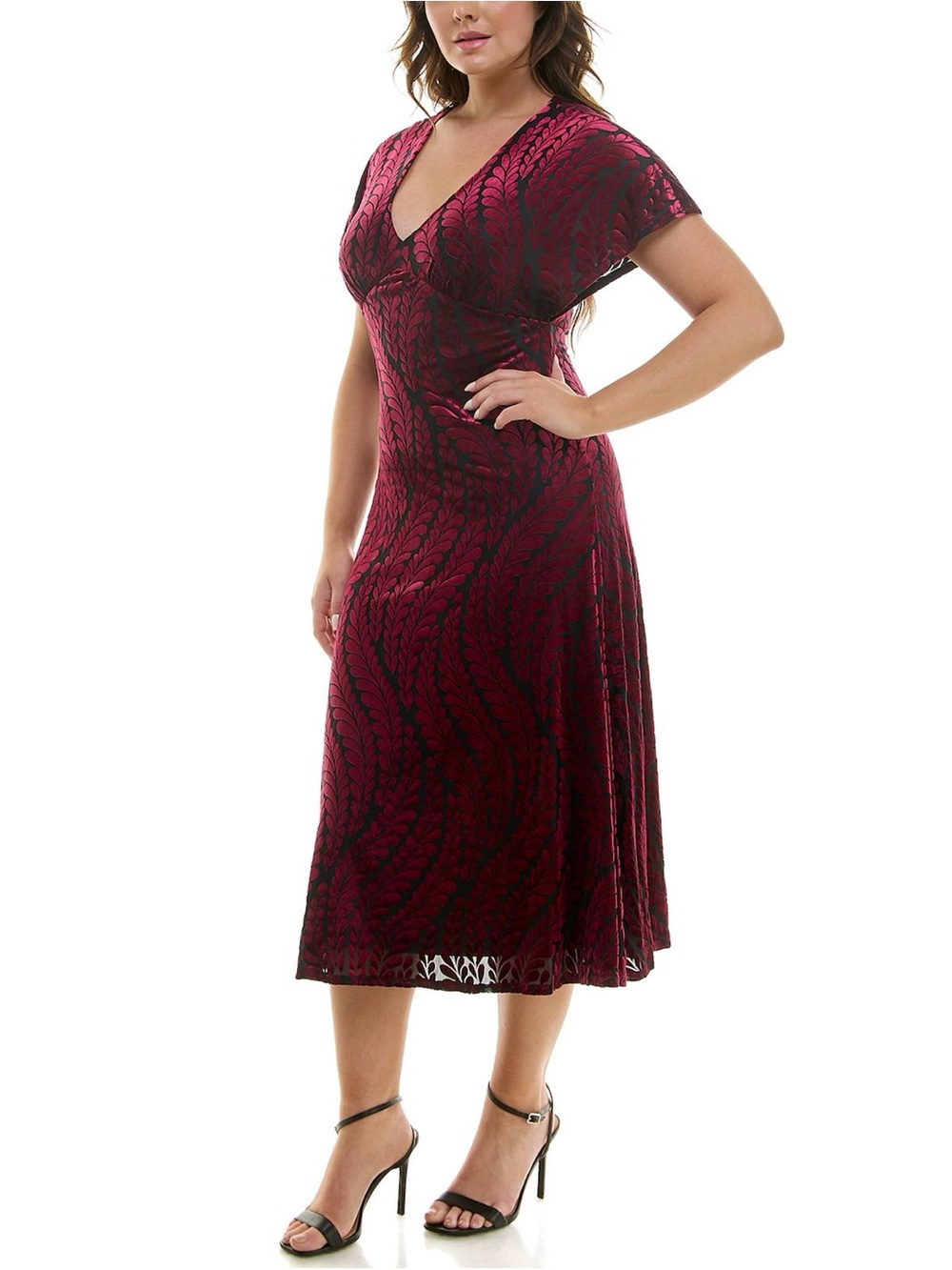 Zarr Collection Black Burgundy velour Midi Romantic whimsigoth Cocktail Party 14